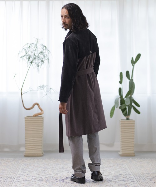 CAMBIO（カンビオ）の「mj8075-コーデュロイ切り替えトレンチコート（トレンチコート・メンズ・ブラック系その他/ベージュ/ブラック・S/L/M）」の10枚目の写真