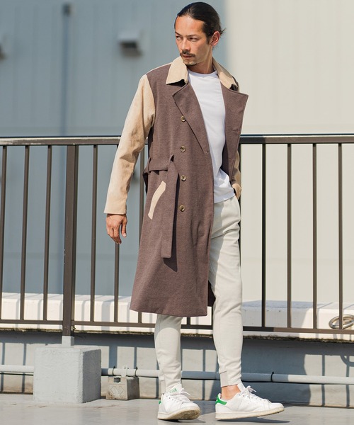 CAMBIO（カンビオ）の「mj8075-コーデュロイ切り替えトレンチコート（トレンチコート・メンズ・ブラック系その他/ベージュ/ブラック・S/L/M）」の17枚目の写真