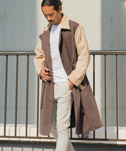 CAMBIO（カンビオ）の「mj8075-コーデュロイ切り替えトレンチコート（トレンチコート・メンズ・ブラック系その他/ベージュ/ブラック・S/L/M）」の18枚目の写真