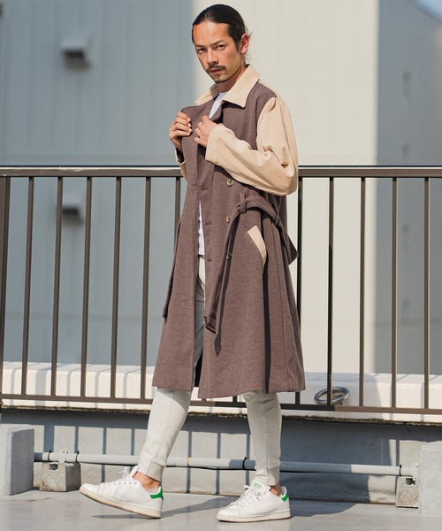 CAMBIO（カンビオ）の「mj8075-コーデュロイ切り替えトレンチコート（トレンチコート・メンズ・ブラック系その他/ベージュ/ブラック・S/L/M）」の20枚目の写真