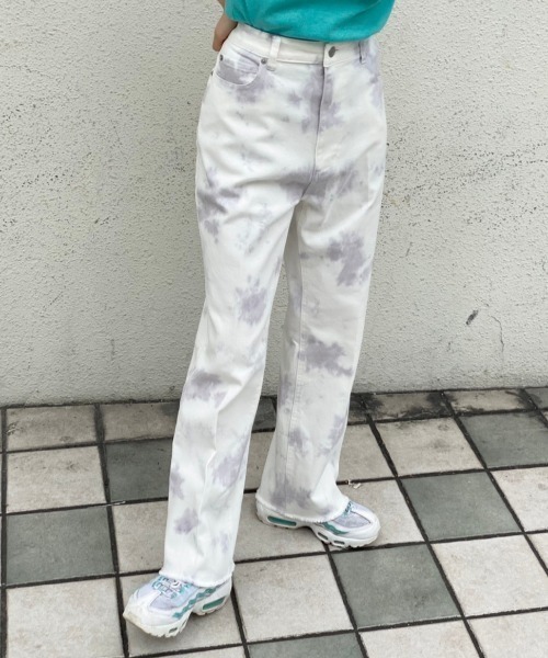 Kastane(カスタネ)の「絞り染めパンツ(その他パンツ・レディース・パープル/グレー・1/2)」の2枚目の写真