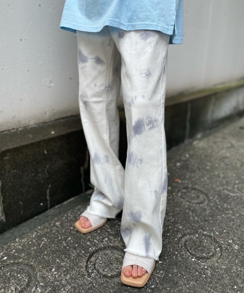 Kastane(カスタネ)の「絞り染めパンツ(その他パンツ・レディース・パープル/グレー・1/2)」の1枚目の写真