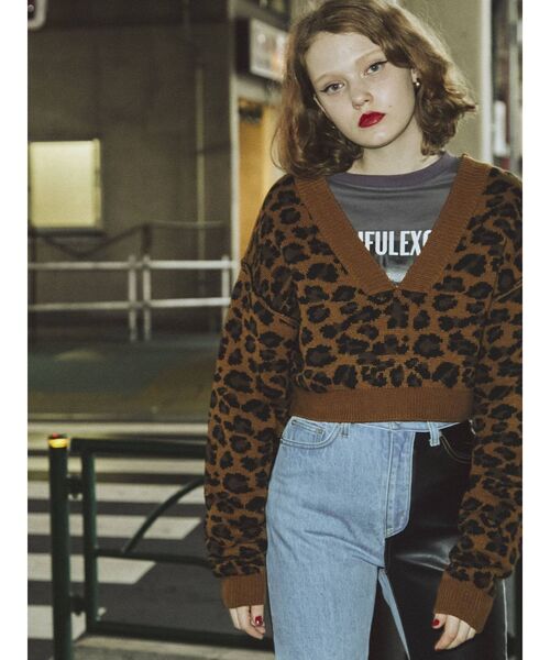 jouetie（ジュエティ）の「レイヤードVネックニット【セットアイテム/2WAY】（ニット/セーター・レディース・ブラウン/レッド/アイボリー/ブルー・MEDIUM）」の6枚目の写真