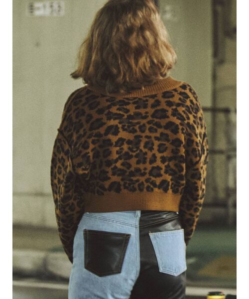 jouetie（ジュエティ）の「レイヤードVネックニット【セットアイテム/2WAY】（ニット/セーター・レディース・ブラウン/レッド/アイボリー/ブルー・MEDIUM）」の7枚目の写真