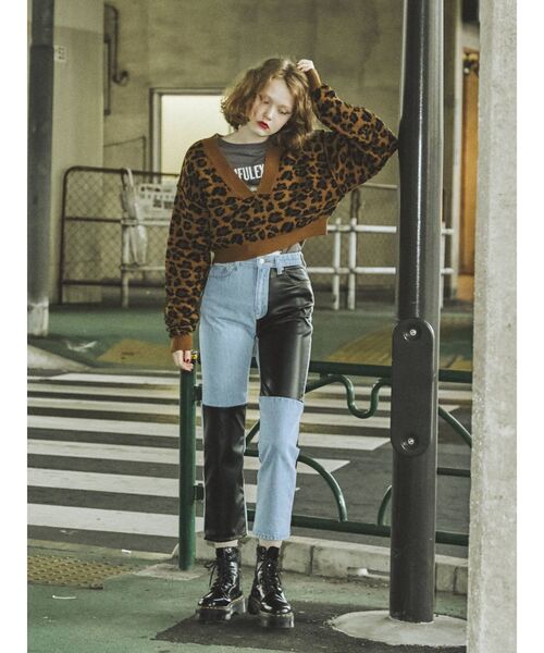 jouetie（ジュエティ）の「レイヤードVネックニット【セットアイテム/2WAY】（ニット/セーター・レディース・ブラウン/レッド/アイボリー/ブルー・MEDIUM）」の8枚目の写真