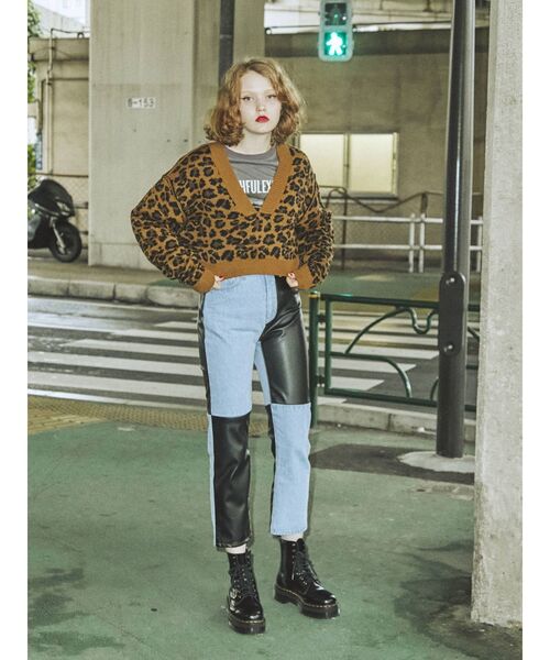 jouetie（ジュエティ）の「レイヤードVネックニット【セットアイテム/2WAY】（ニット/セーター・レディース・ブラウン/レッド/アイボリー/ブルー・MEDIUM）」の9枚目の写真