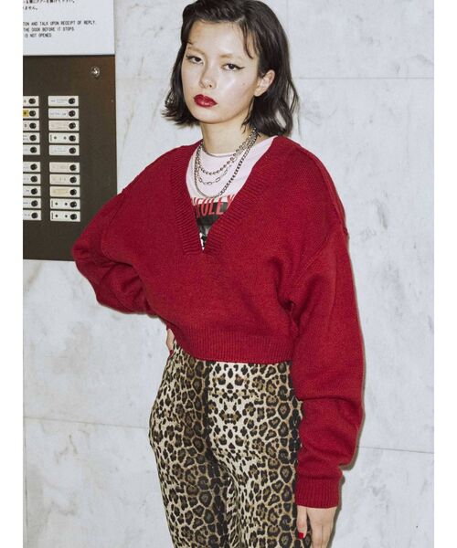 jouetie（ジュエティ）の「レイヤードVネックニット【セットアイテム/2WAY】（ニット/セーター・レディース・ブラウン/レッド/アイボリー/ブルー・MEDIUM）」の17枚目の写真