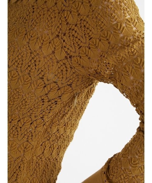 FRAY I.D（フレイアイディー）の「ニットカラーレースロングワンピース