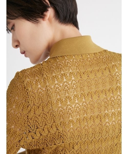 FRAY I.D（フレイアイディー）の「ニットカラーレースロングワンピース