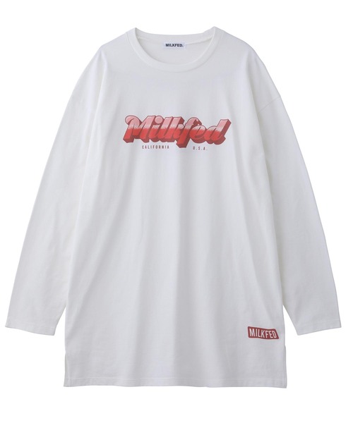 MILKFED.（ミルクフェド）の「GRADATION LOGO LONG TOP（Tシャツ/カットソー・レディース・ホワイト/ブラック/ネイビー・ONE SIZE）」の5枚目の写真