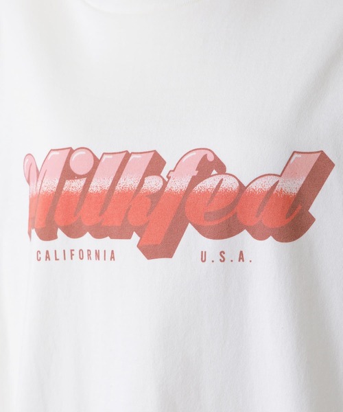 MILKFED.（ミルクフェド）の「GRADATION LOGO LONG TOP（Tシャツ/カットソー・レディース・ホワイト/ブラック/ネイビー・ONE SIZE）」の9枚目の写真