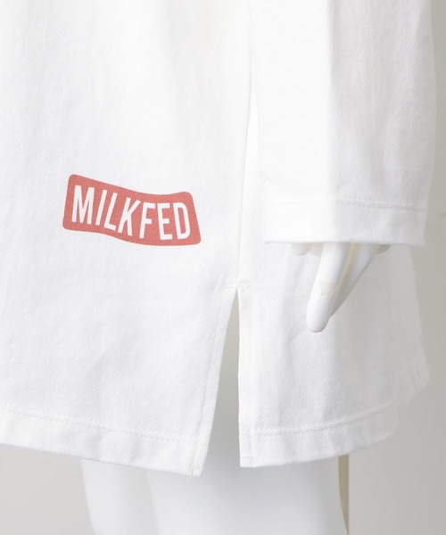 MILKFED.（ミルクフェド）の「GRADATION LOGO LONG TOP（Tシャツ/カットソー・レディース・ホワイト/ブラック/ネイビー・ONE SIZE）」の10枚目の写真