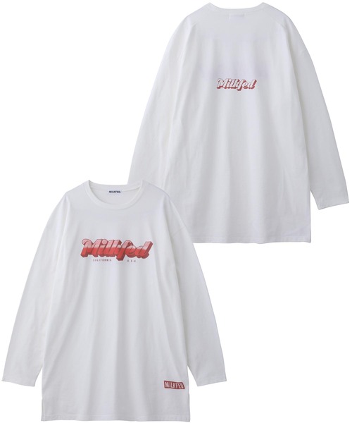 MILKFED.（ミルクフェド）の「GRADATION LOGO LONG TOP（Tシャツ/カットソー・レディース・ホワイト/ブラック/ネイビー・ONE SIZE）」の14枚目の写真