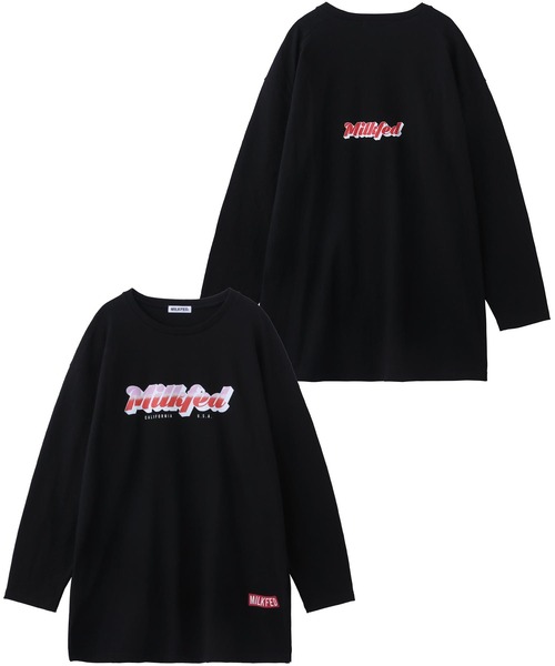 MILKFED.（ミルクフェド）の「GRADATION LOGO LONG TOP（Tシャツ/カットソー・レディース・ホワイト/ブラック/ネイビー・ONE SIZE）」の12枚目の写真