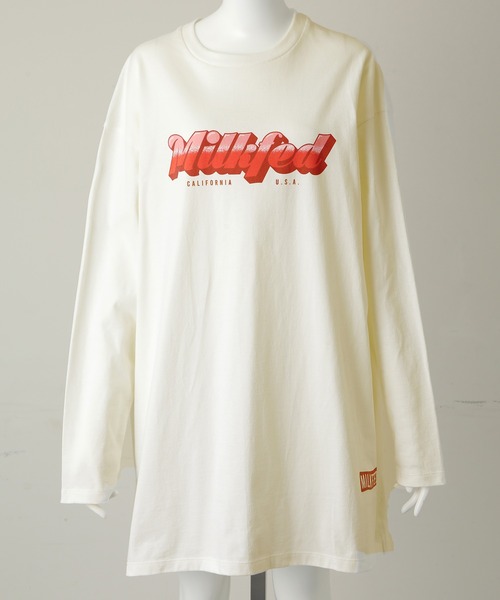 MILKFED.（ミルクフェド）の「GRADATION LOGO LONG TOP（Tシャツ/カットソー・レディース・ホワイト/ブラック/ネイビー・ONE SIZE）」の15枚目の写真