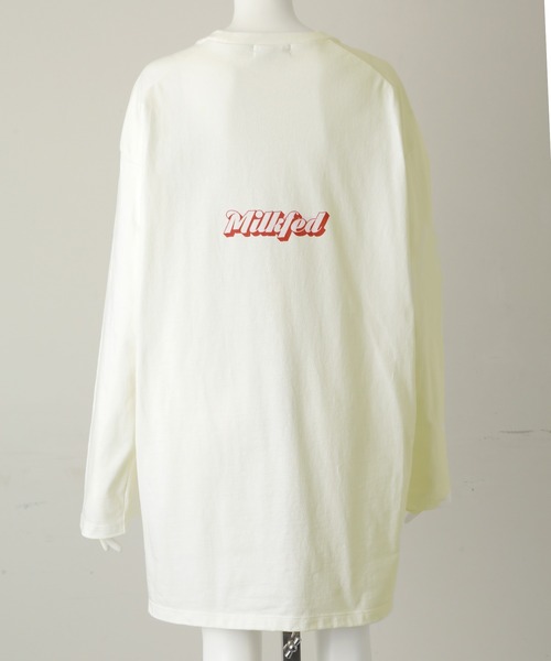 MILKFED.（ミルクフェド）の「GRADATION LOGO LONG TOP（Tシャツ/カットソー・レディース・ホワイト/ブラック/ネイビー・ONE SIZE）」の18枚目の写真