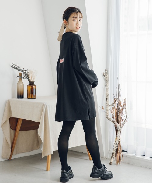 MILKFED.（ミルクフェド）の「GRADATION LOGO LONG TOP（Tシャツ/カットソー・レディース・ホワイト/ブラック/ネイビー・ONE SIZE）」の22枚目の写真