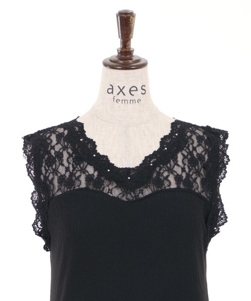 axes femme（アクシーズファム）の「ビスチェ切替レースタンク（タンクトップ・レディース・ホワイト/ブラック/ピンク・MEDIUM）」の16枚目の写真