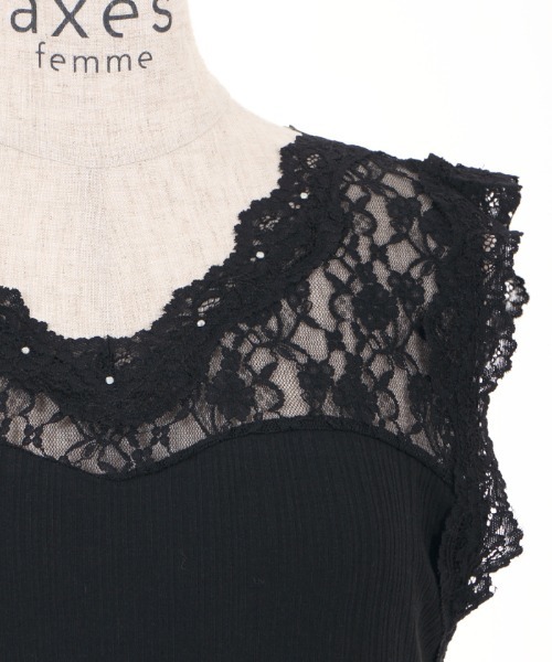 axes femme（アクシーズファム）の「ビスチェ切替レースタンク（タンクトップ・レディース・ホワイト/ブラック/ピンク・MEDIUM）」の18枚目の写真