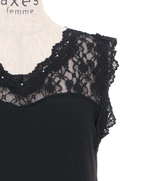 axes femme（アクシーズファム）の「ビスチェ切替レースタンク（タンクトップ・レディース・ホワイト/ブラック/ピンク・MEDIUM）」の21枚目の写真