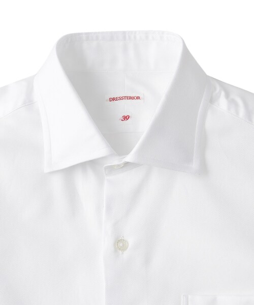 DRESSTERIOR(ドレステリア)の「ソフトドビー ワイドカラーシャツ(ビジネスシャツ・メンズ・ホワイト・40/38/39/41)」の4枚目の写真
