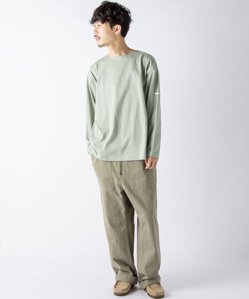 NOLLEY'S goodman(ノーリーズグッドマン)の「【WORK ABOUT/ワークアバウト】BRETAGNE SHIRT ワイドシルエット バスクシャツ(Tシャツ/カットソー・メンズ・グリーン系その他/ホワイト/ブルー系その他/ライトグリーン/ダークブルー・L/M/S)」の6枚目の写真