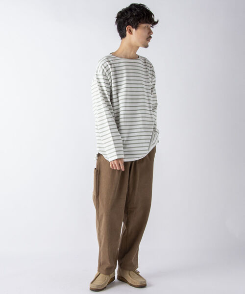 NOLLEY'S goodman(ノーリーズグッドマン)の「【WORK ABOUT/ワークアバウト】BRETAGNE SHIRT ワイドシルエット バスクシャツ(Tシャツ/カットソー・メンズ・グリーン系その他/ホワイト/ブルー系その他/ライトグリーン/ダークブルー・L/M/S)」の10枚目の写真