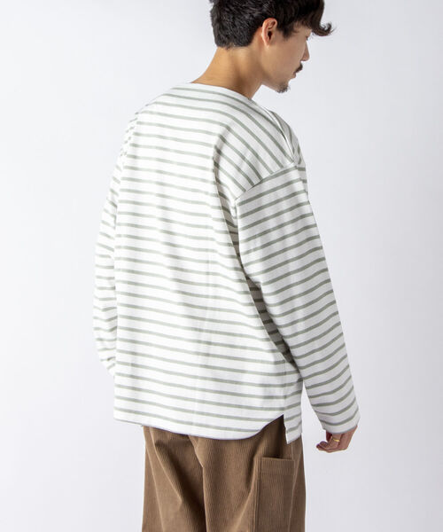 NOLLEY'S goodman(ノーリーズグッドマン)の「【WORK ABOUT/ワークアバウト】BRETAGNE SHIRT ワイドシルエット バスクシャツ(Tシャツ/カットソー・メンズ・グリーン系その他/ホワイト/ブルー系その他/ライトグリーン/ダークブルー・L/M/S)」の11枚目の写真