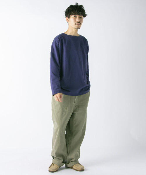 NOLLEY'S goodman(ノーリーズグッドマン)の「【WORK ABOUT/ワークアバウト】BRETAGNE SHIRT ワイドシルエット バスクシャツ(Tシャツ/カットソー・メンズ・グリーン系その他/ホワイト/ブルー系その他/ライトグリーン/ダークブルー・L/M/S)」の13枚目の写真