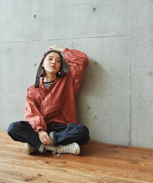 PAR ICI KLASSISK（パーリッシィクラシスク）の「フィンクスブロード伊吹染め アノラックパーカー (セットアップ対応)（その他アウター・レディース・レッド/グリーン/アイボリー・FREE）」の15枚目の写真