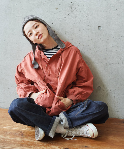 PAR ICI KLASSISK（パーリッシィクラシスク）の「フィンクスブロード伊吹染め アノラックパーカー (セットアップ対応)（その他アウター・レディース・レッド/グリーン/アイボリー・FREE）」の14枚目の写真