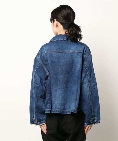 cepo（セポ）の「ショートデニムジャケット（デニムジャケット・レディース・ブラウン/ブルー系2/ベージュ・M）」の4枚目の写真