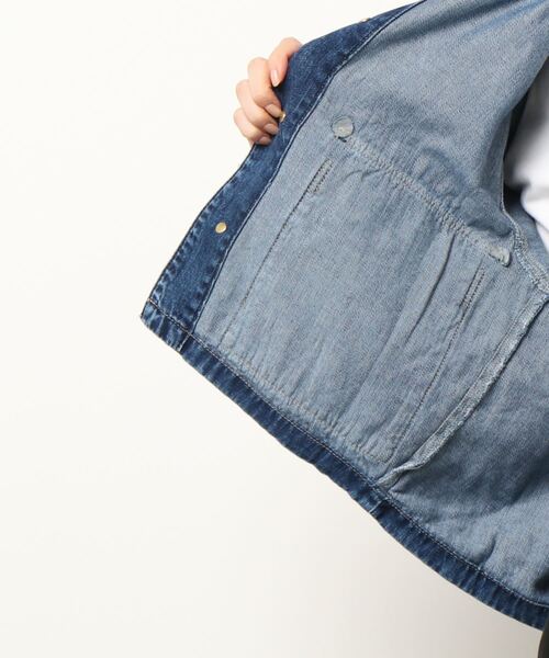 cepo（セポ）の「ショートデニムジャケット（デニムジャケット・レディース・ブラウン/ブルー系2/ベージュ・M）」の6枚目の写真