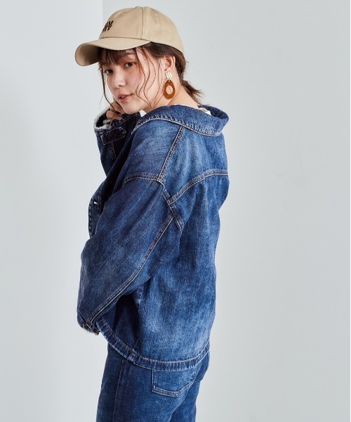 cepo（セポ）の「ショートデニムジャケット（デニムジャケット・レディース・ブラウン/ブルー系2/ベージュ・M）」の8枚目の写真