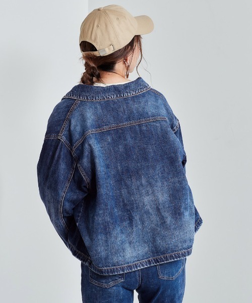 cepo（セポ）の「ショートデニムジャケット（デニムジャケット・レディース・ブラウン/ブルー系2/ベージュ・M）」の9枚目の写真