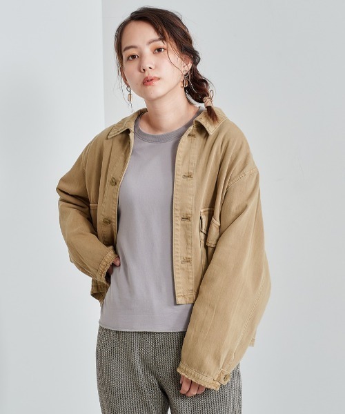 cepo（セポ）の「ショートデニムジャケット（デニムジャケット・レディース・ブラウン/ブルー系2/ベージュ・M）」の16枚目の写真