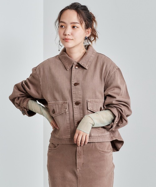 cepo（セポ）の「ショートデニムジャケット（デニムジャケット・レディース・ブラウン/ブルー系2/ベージュ・M）」の19枚目の写真