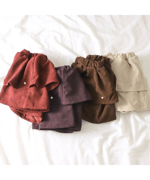 apres les cours(アプレレクール)の「WEB限定 コール天フリルショートパンツ(その他パンツ・キッズ・ブラウン/アイボリー/キャメル/ローズ・90/100/110/120/80/130/140)」の11枚目の写真