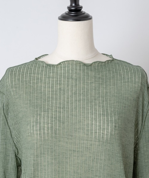 Rewde(ルゥデ)の「プチハイメロープルオーバー(1R15-09198)(Tシャツ/カットソー・レディース・ホワイト/ブラック/グリーン/モカ・M)」の10枚目の写真