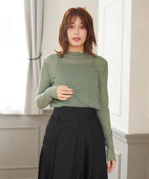 Rewde(ルゥデ)の「プチハイメロープルオーバー(1R15-09198)(Tシャツ/カットソー・レディース・ホワイト/ブラック/グリーン/モカ・M)」の16枚目の写真