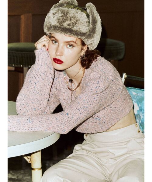 jouetie（ジュエティ）の「パワショルショートニット（ニット/セーター・レディース・グレー/ブラック/ピンク・MEDIUM）」の22枚目の写真