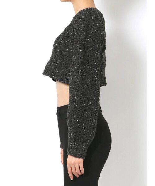 jouetie（ジュエティ）の「パワショルショートニット（ニット/セーター・レディース・グレー/ブラック/ピンク・MEDIUM）」の18枚目の写真