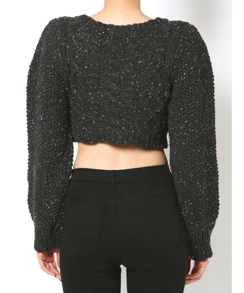 jouetie（ジュエティ）の「パワショルショートニット（ニット/セーター・レディース・グレー/ブラック/ピンク・MEDIUM）」の21枚目の写真