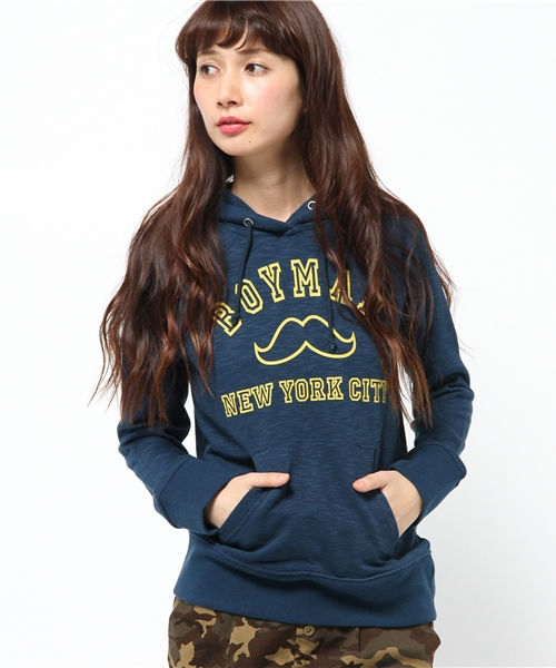 OUTLET（アウトレット）の「【WHO'S WHO gallery】BYS80Sプリントパーカー（パーカー・レディース・ブラック/グレー/ネイビー/ホワイト・FREE）」の4枚目の写真