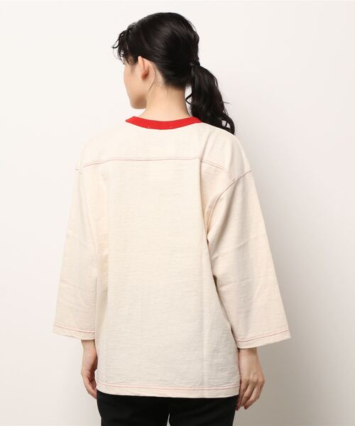 CHILD WOMAN(チャイルドウーマン)の「10/-オールドヴィンテージ天竺フットボールロンT(Tシャツ/カットソー・レディース・レッド/ブラック・FREE)」の22枚目の写真