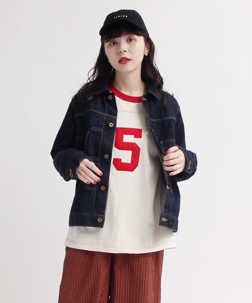 CHILD WOMAN(チャイルドウーマン)の「10/-オールドヴィンテージ天竺フットボールロンT(Tシャツ/カットソー・レディース・レッド/ブラック・FREE)」の10枚目の写真