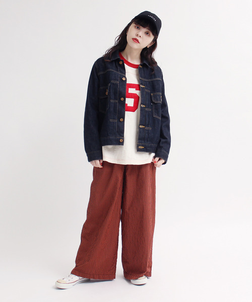CHILD WOMAN(チャイルドウーマン)の「10/-オールドヴィンテージ天竺フットボールロンT(Tシャツ/カットソー・レディース・レッド/ブラック・FREE)」の8枚目の写真