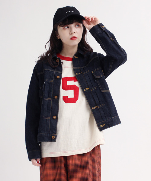 CHILD WOMAN(チャイルドウーマン)の「10/-オールドヴィンテージ天竺フットボールロンT(Tシャツ/カットソー・レディース・レッド/ブラック・FREE)」の3枚目の写真