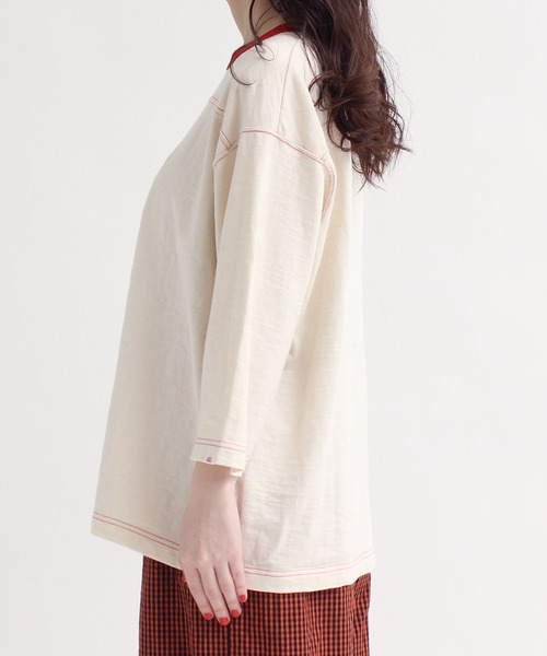 CHILD WOMAN(チャイルドウーマン)の「10/-オールドヴィンテージ天竺フットボールロンT(Tシャツ/カットソー・レディース・レッド/ブラック・FREE)」の20枚目の写真