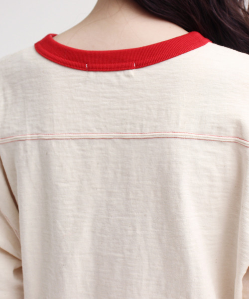 CHILD WOMAN(チャイルドウーマン)の「10/-オールドヴィンテージ天竺フットボールロンT(Tシャツ/カットソー・レディース・レッド/ブラック・FREE)」の13枚目の写真